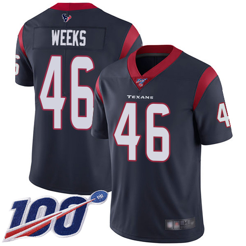 Houston Texans Limited Navy Blue Men Jon Weeks Home Jersey NFL Football #46 100th Season Vapor Untouchable->houston texans->NFL Jersey